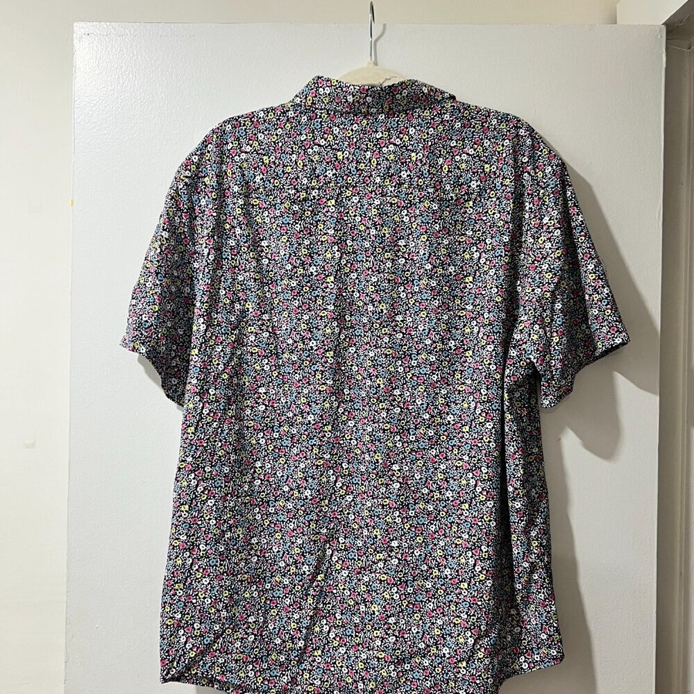 🌿 UNTUCKit Garganega Men's Navy Floral Short Sleeve Button-Up Shirt - XL - Picture 7 of 9